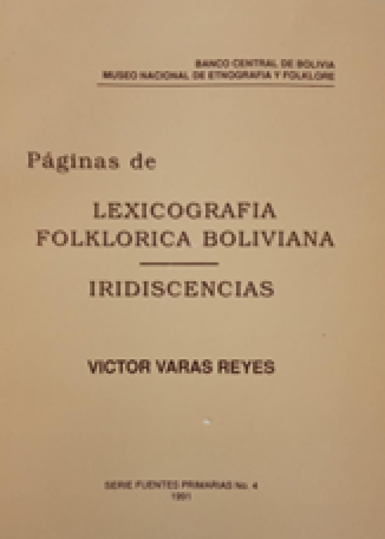 imagen del post LEXICOGRAFIA FOLKLORICA BOLIVIANA.
