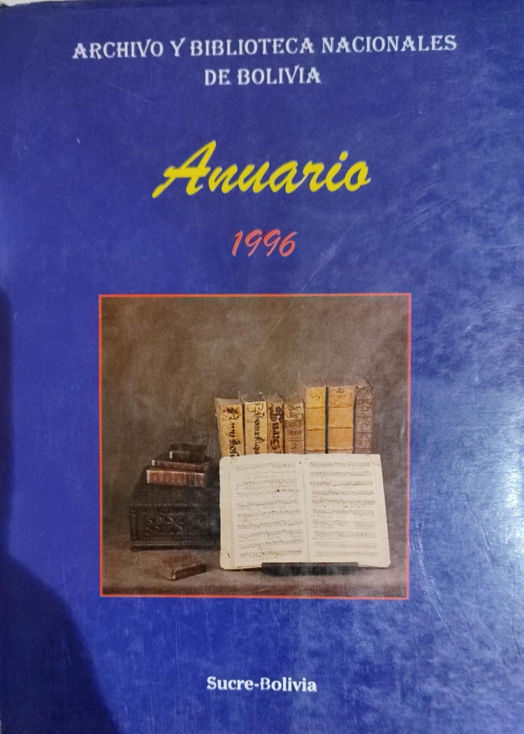 imagen del post Anuario 1996 del Archivo y Biblioteca Nacionales de Bolivia