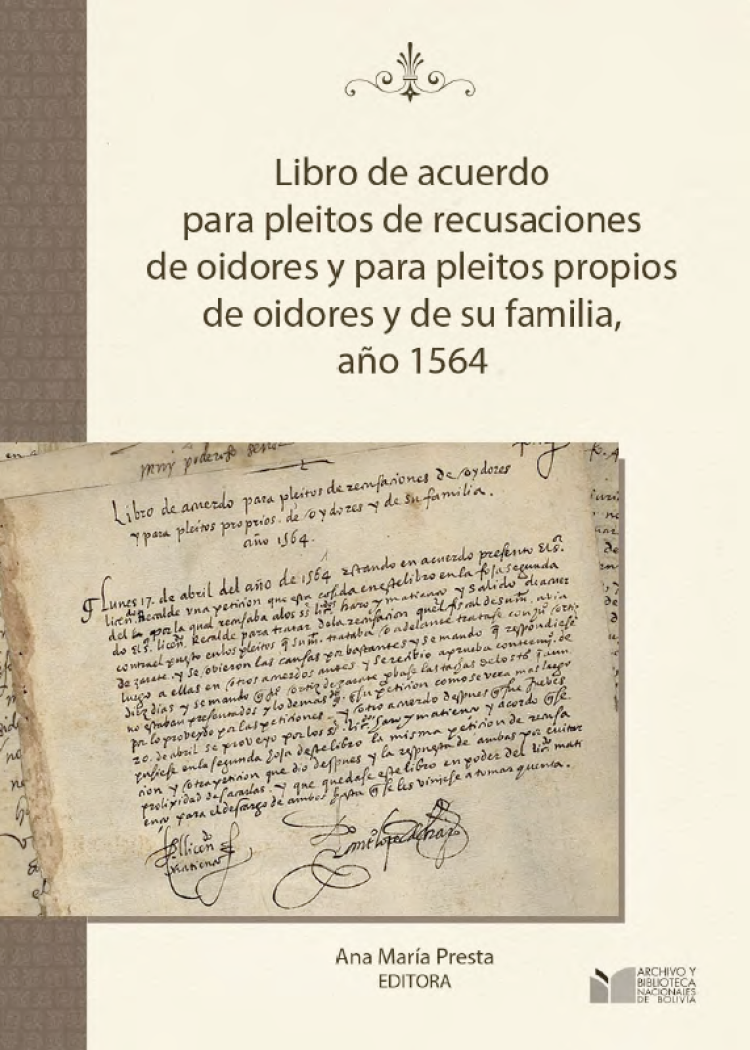 imagen del post Libro de acuerdo para pleitos de recusaciones de oidores y para pleitos propios de oidores y de su familia, año 1564