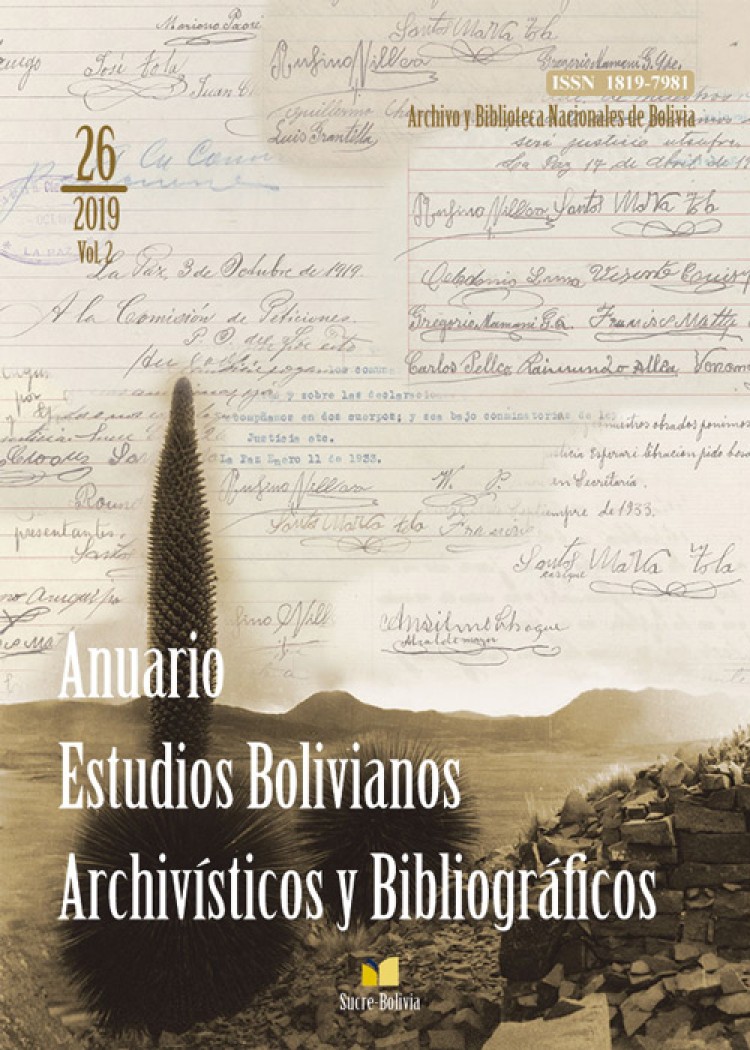 imagen del post ANUARIO DE ESTUDIOS BOLIVIANOS ARCHIVÍSTICOS Y BIBLIOGRÁFICOS 2019 VOL. 2